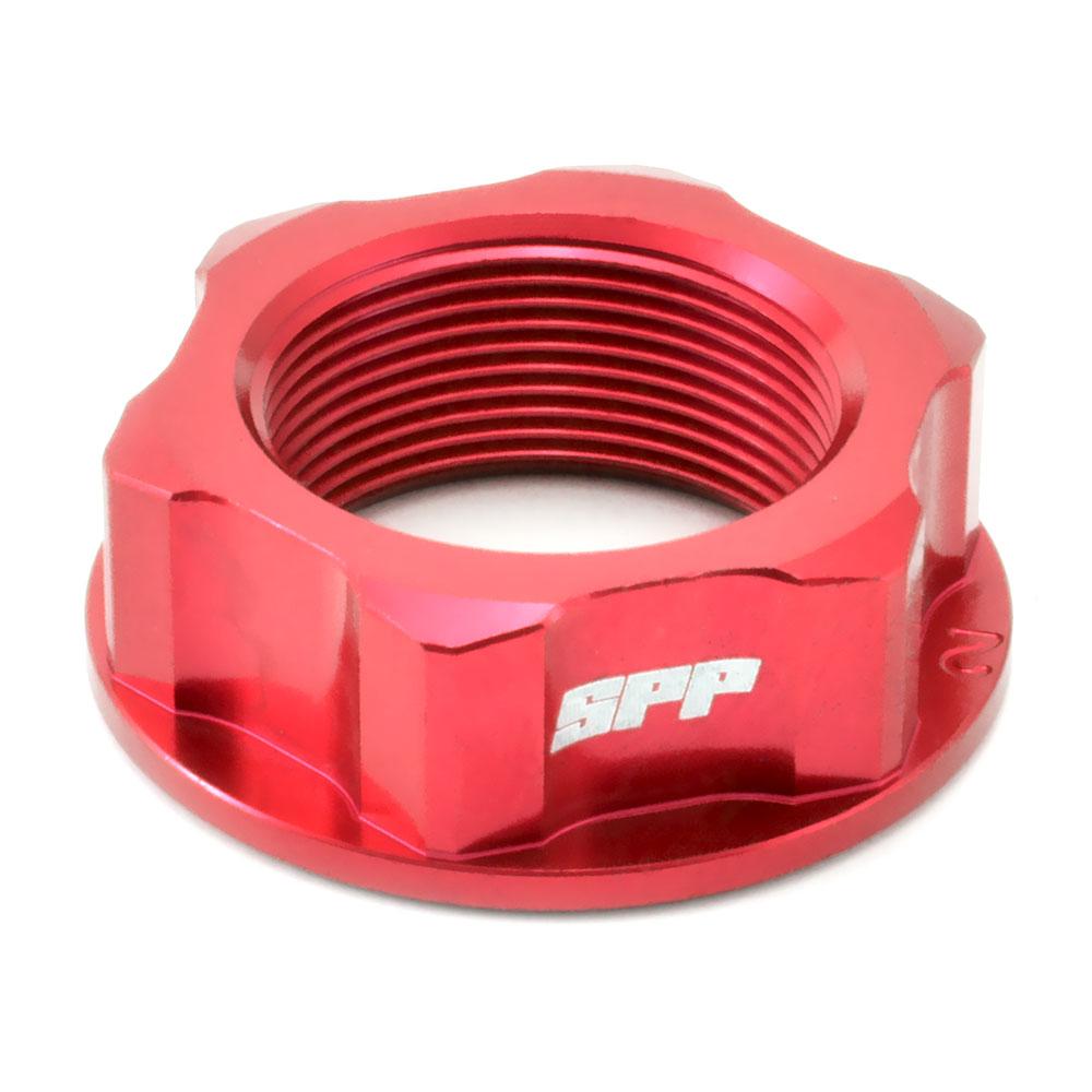 Spp Steering Stem Nut Various Honda Kawasaki Suzuki 50-500 Red