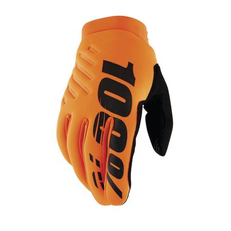 100% Brisker Glove Orange/Black