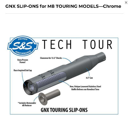 S&S Grand Nat Chrome Mufflers M8 Heritage/Deluxe