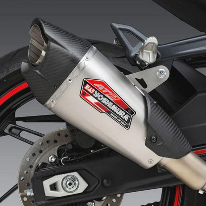 Yoshimura - CF MOTO 450SS 23-2024 / 450NK 2024 AT2 Stainless Slip-On Exhaust, w/ Stainless Muffler