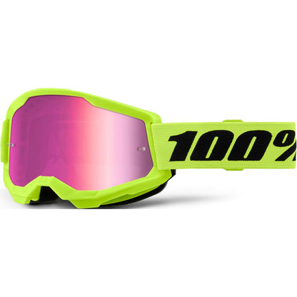 100% - STRATA 2 GOGGLE NEON YELLOW
