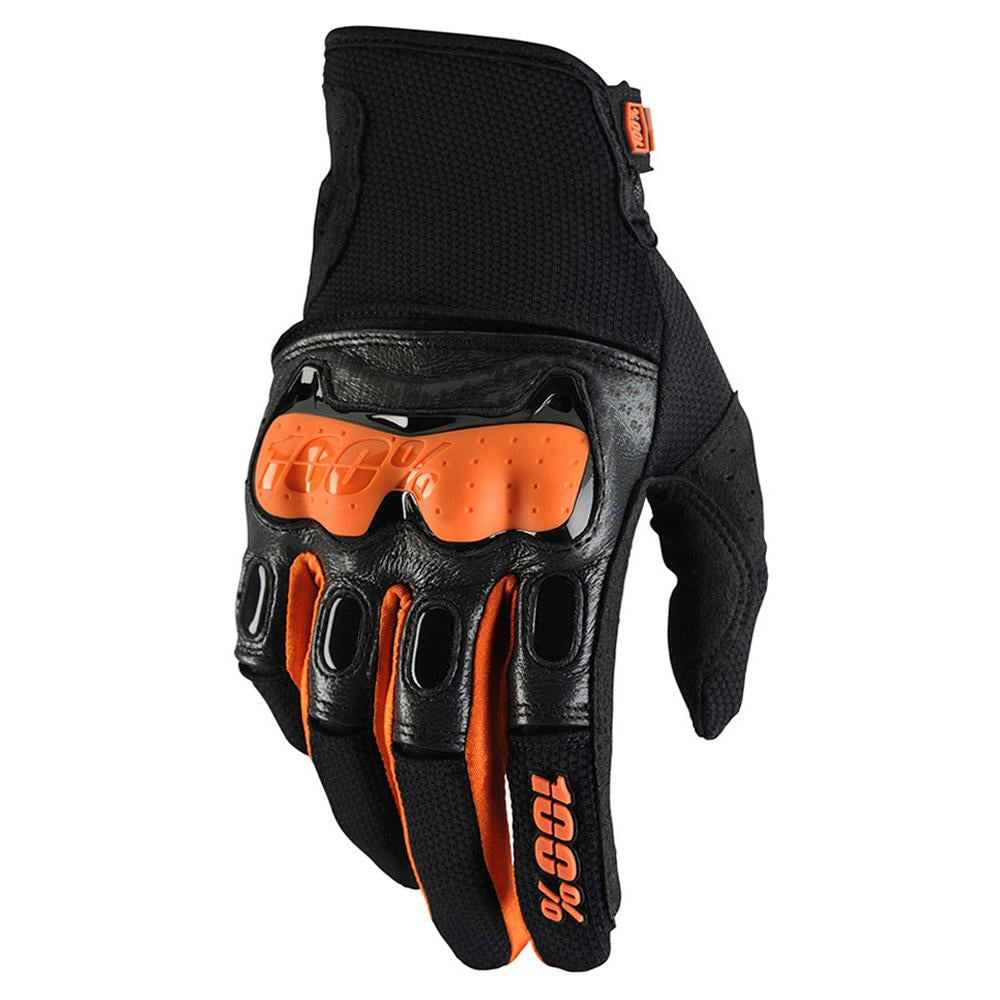 100% Derestricted Black/Orange Gloves